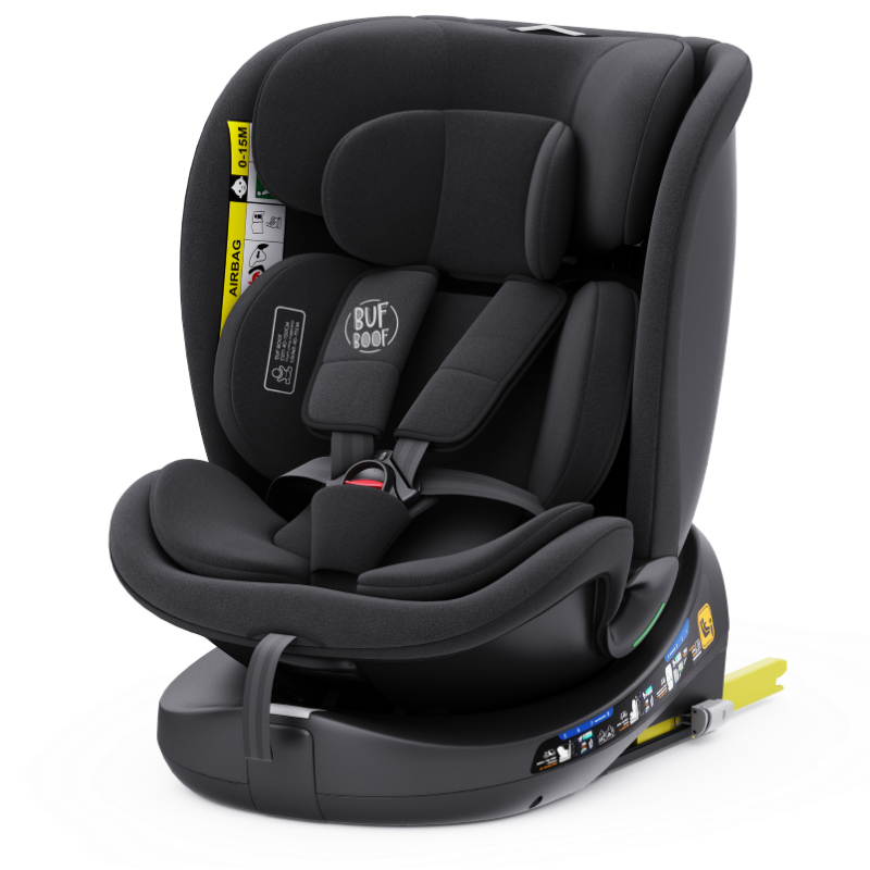 Scaun auto rotativ cu isofix B-Joy Deluxe Buf Boof iSize 40-150 cm black - 2