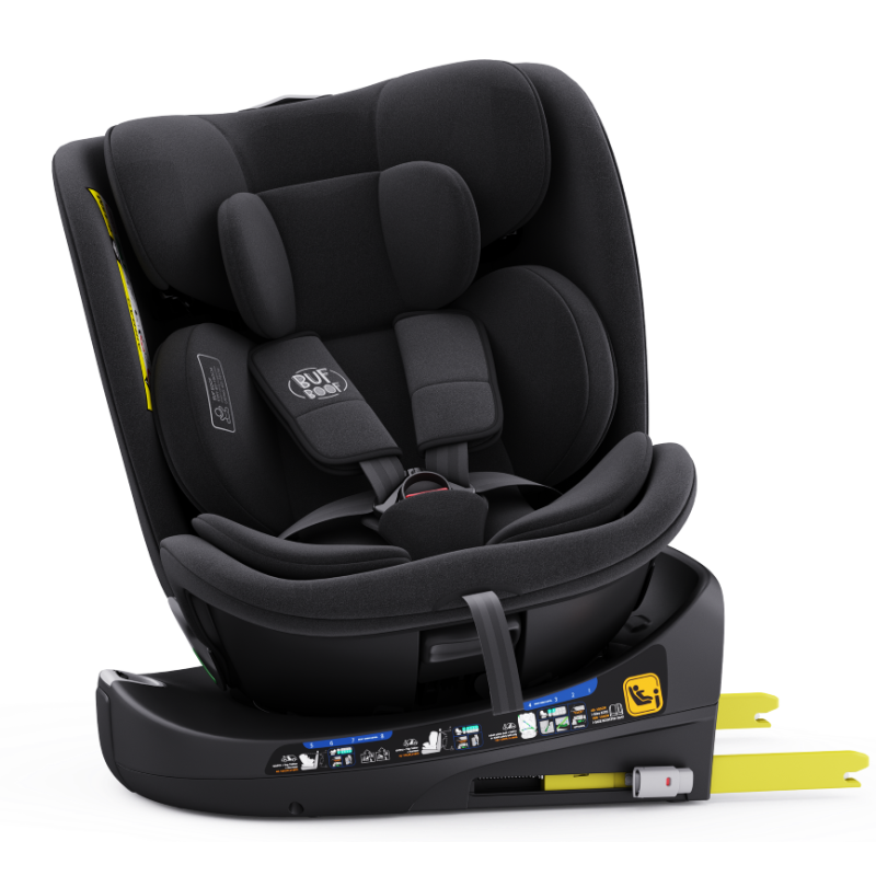 Scaun auto rotativ cu isofix B-Joy Deluxe Buf Boof iSize 40-150 cm black - 4