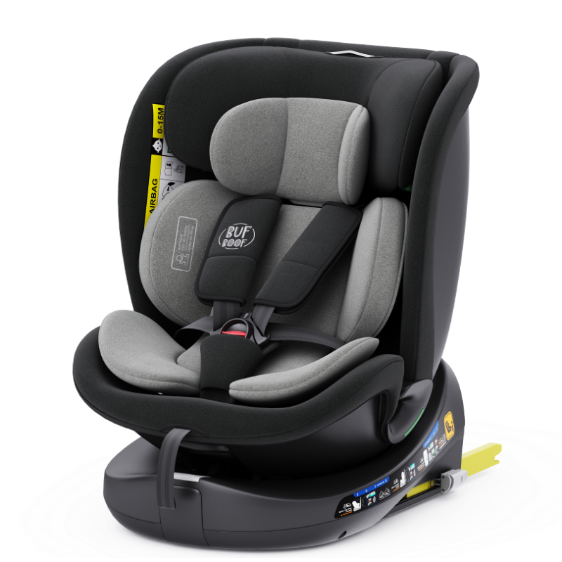 Scaun auto rotativ cu isofix B-Joy Deluxe Buf Boof iSize 40-150 cm grey - 8