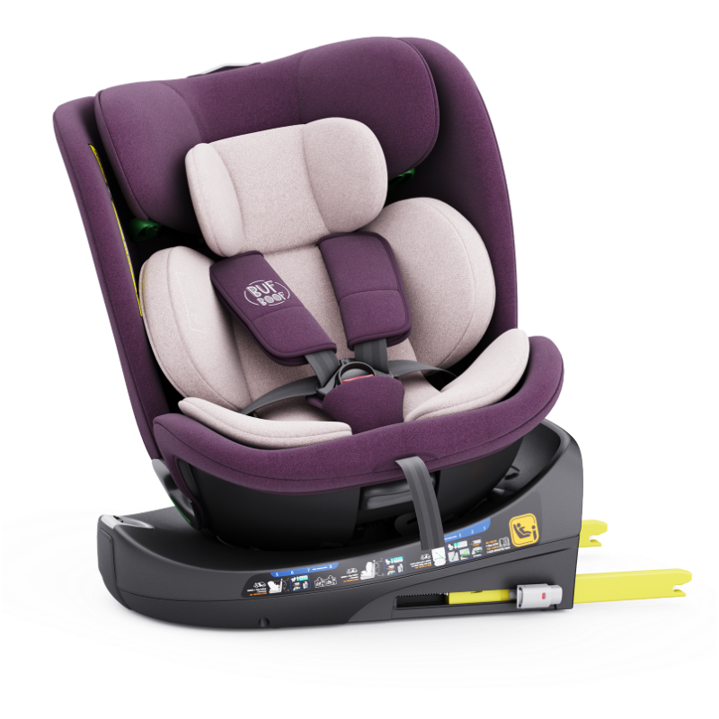 Scaun auto rotativ cu isofix B-Joy Deluxe Buf Boof iSize 40-150 cm purple - 1 | YEO