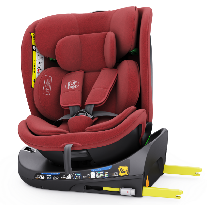 Scaun auto rotativ cu isofix B-Joy Deluxe Buf Boof iSize 40-150 cm red - 2