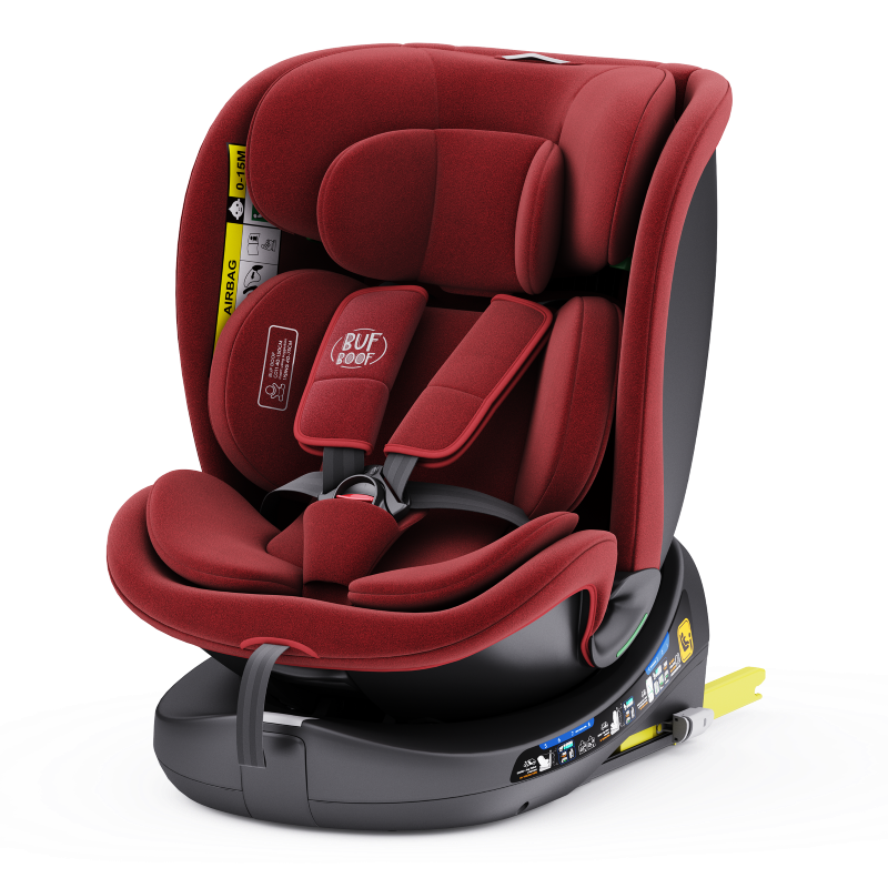 Scaun auto rotativ cu isofix B-Joy Deluxe Buf Boof iSize 40-150 cm red - 5