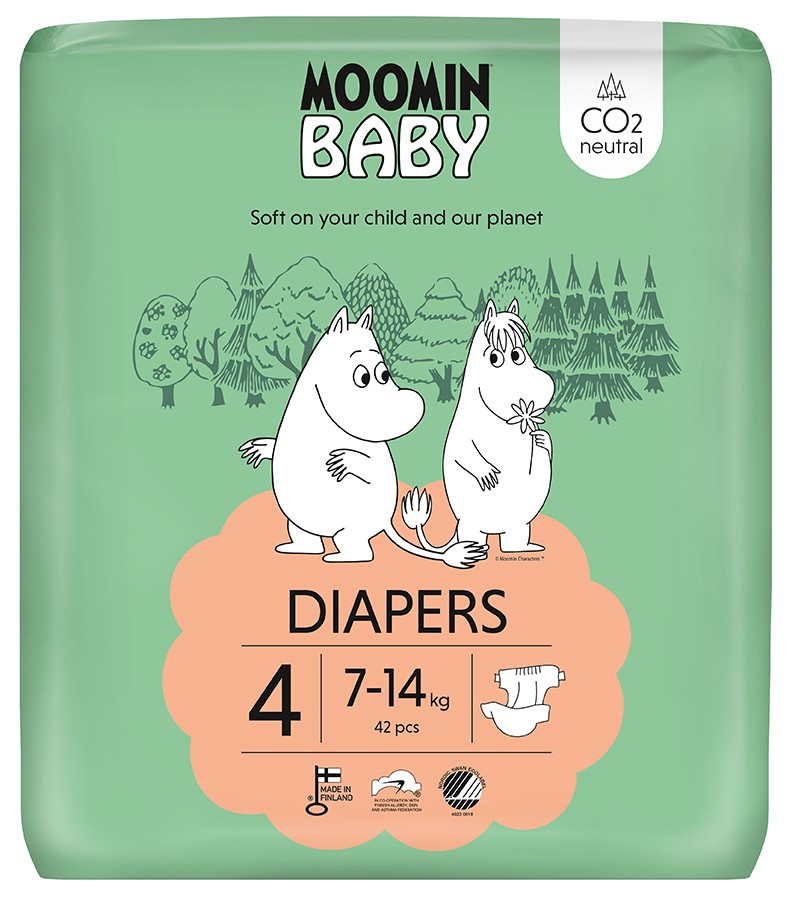 Scutece finlandeze eco Moomin Baby 4, 7-14 kg 42 bucati - 1 | YEO