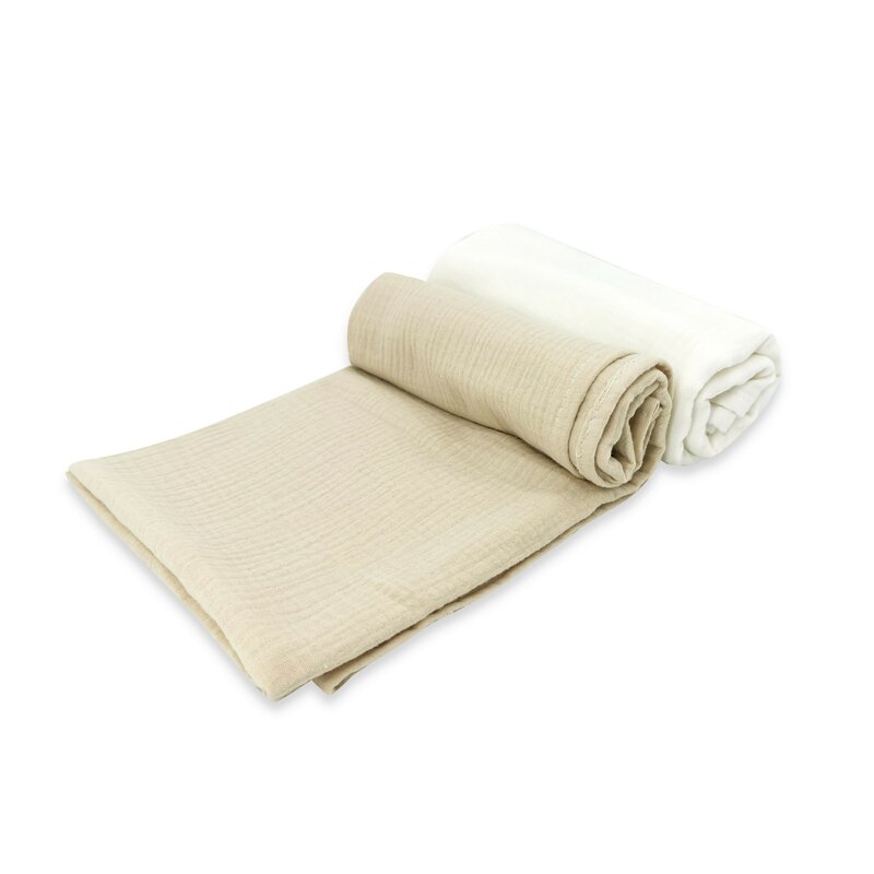 Set 2 museline MimiNu din bumbac 80x80 cm Warm beige and cream