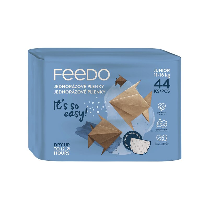 Set 44 scutece Feedo Junior de unica folosinta 11-16 kg 0 luni+