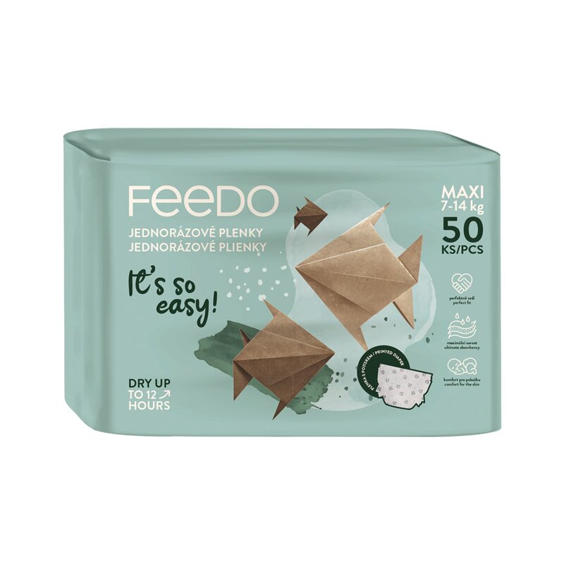 Set 50 scutece Feedo Maxi de unica folosinta 7-14 kg 0 luni+