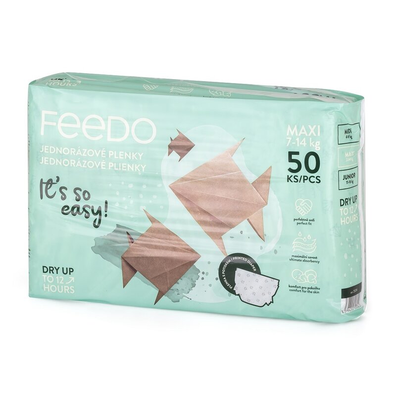 Set 50 scutece Feedo Maxi de unica folosinta 7-14 kg 0 luni+ - 3 | YEO