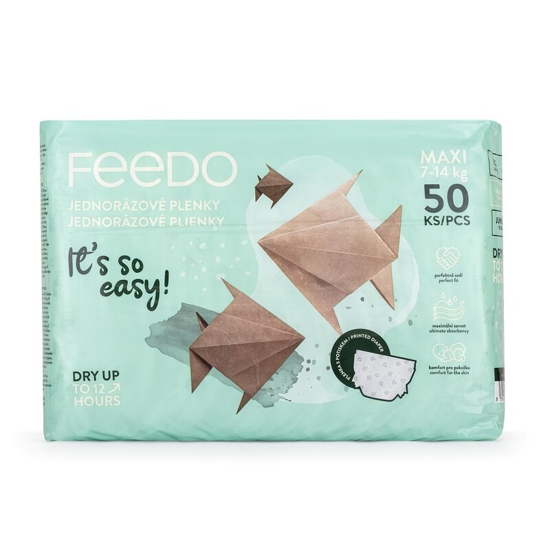 Poze Set 50 scutece Feedo Maxi de unica folosinta 7-14 kg 0 luni+ nichiduta.ro 