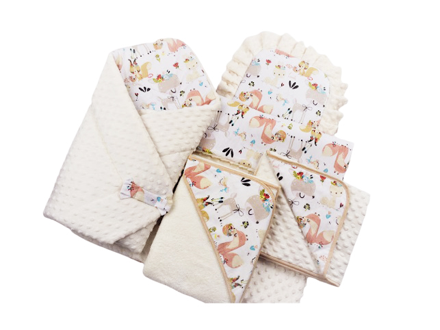 Set multifunctional complet pentru bebelusi cu 5 piese Minky Deer - 4 | YEO