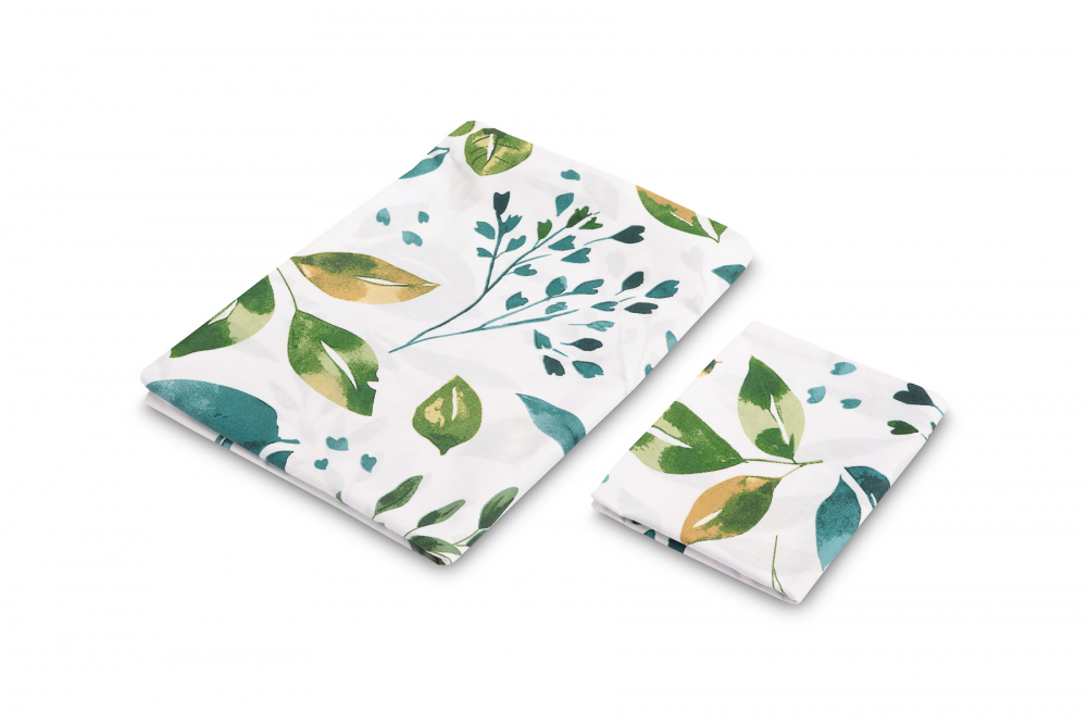 Set lenjerie de pat bumbac cu 2 piese 100x135 cm40x60 cm Sensillo Botanic