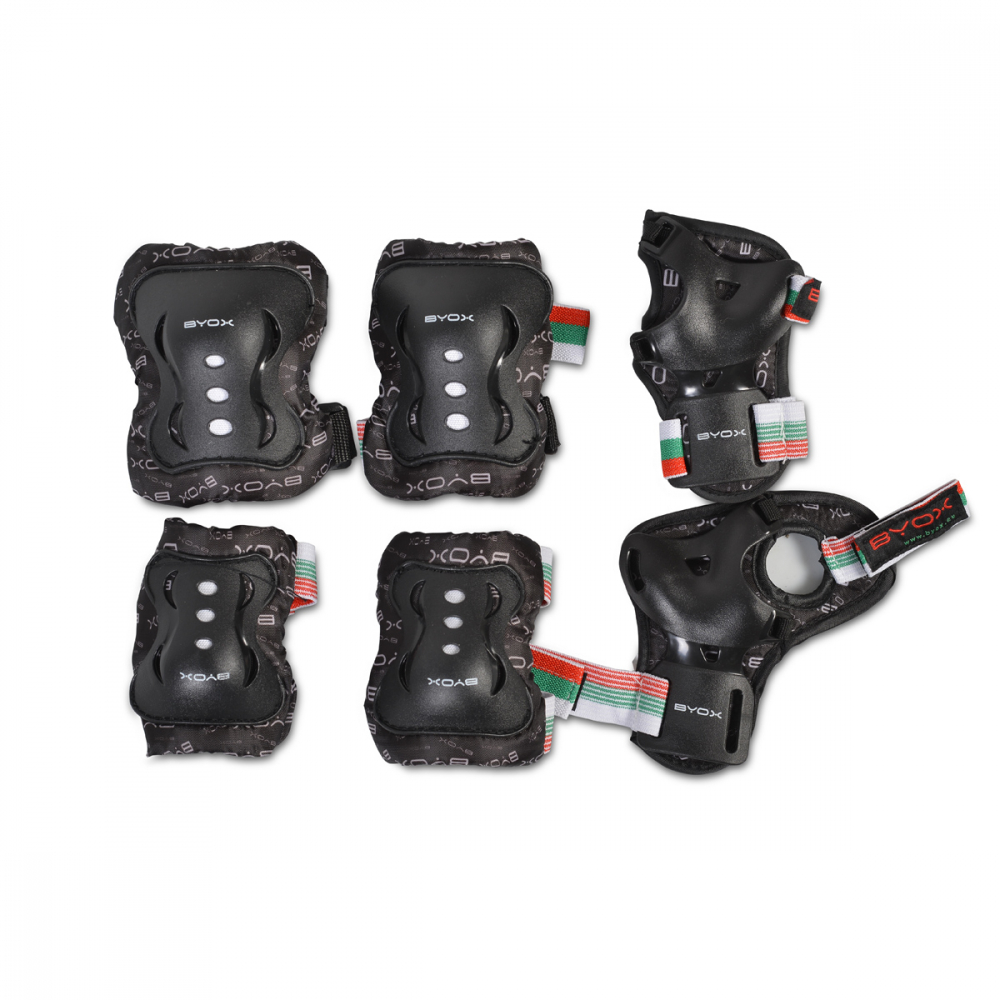 Set protectii pentru copii cotiere genunchiere si brate Byox clasa B 25-50kg Negru - 1 | YEO