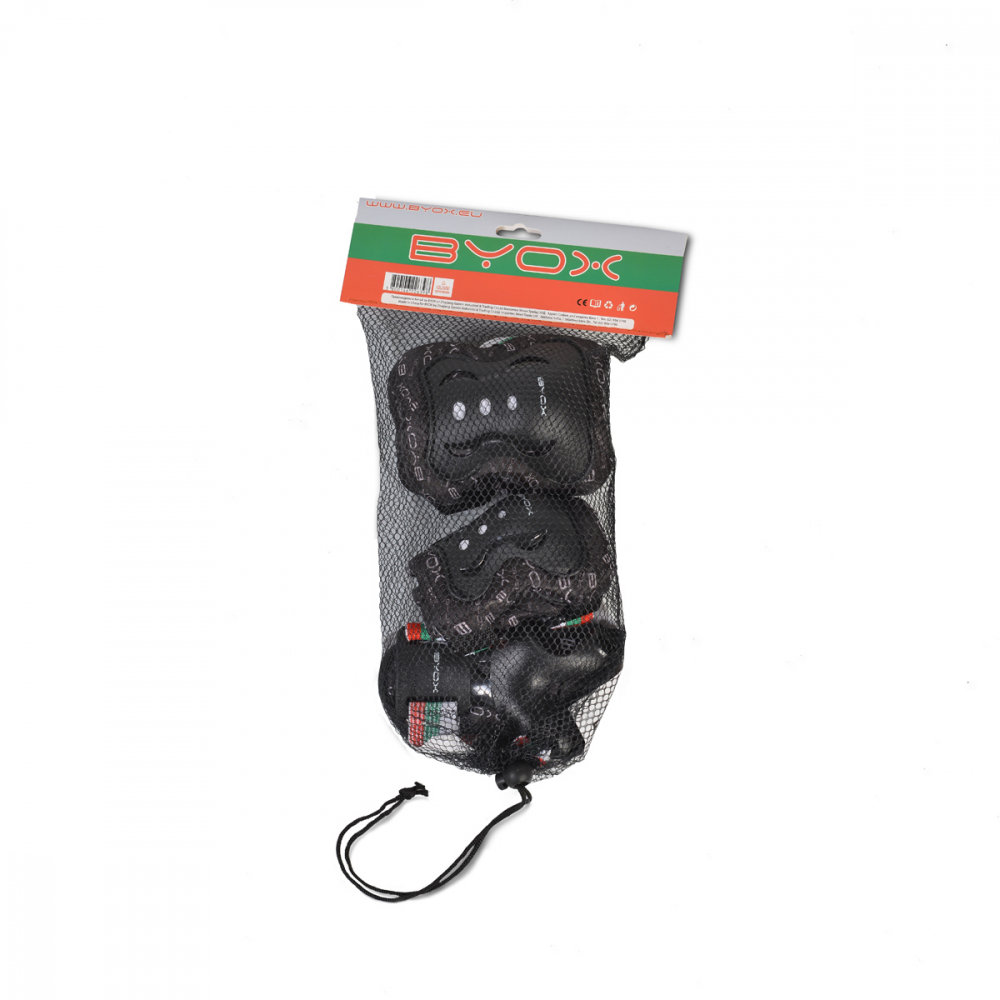 Set protectii pentru copii cotiere genunchiere si brate Byox clasa B 25-50kg Negru