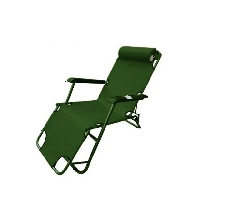 Sezlong-scaun camping panza structura metalica verde