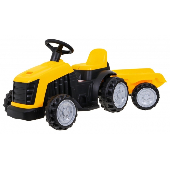 Tractor electric galben 6V cu remorca - 5