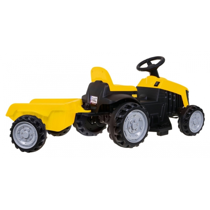 Tractor electric galben 6V cu remorca - 2