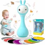 Iepuras interactiv pentru bebelusi albastru Alilo Smarty Bunny