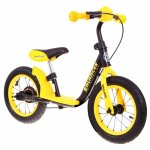 Bicicleta fara pedale cu frana, suport picioare si roti gonflabile Balancer SporTrike galben