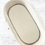 Cearceaf cu elastic MimiNu pentru landou carucior si cosulet 80x35 cm din bumbac Warm beige