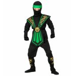 Costum Ninja copii Kombat verde 4-5 ani 116 cm