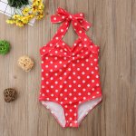 Costum de baie rosu cu buline marime 70