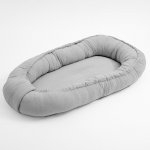 Cosulet bebelus New Baby Baby Nest 80 x 50 cm din muselina light grey