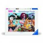 Puzzle Ravensburger catei la piscina 1000 piese design nou