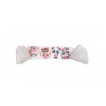 Set 6 pernute pentru patut cu panglici Nichiduta Happy Animals Pink