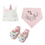 Set cadou 3 piese bebelusi model unicorn