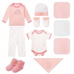 Set cadou nou nascuti Mothers Choice 10 piese din bumbac model curcubeu