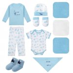 Set cadou nou nascuti Mothers Choice 10 piese din bumbac model elefantel