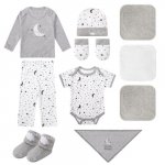 Set cadou nou nascuti Mothers Choice 10 piese din bumbac model stelute