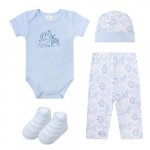 Set cadou nou nascuti Mothers Choice 4 piese din bumbac model safari