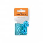 Set de 12 bucati asortate elastic de par Top Choice in nuante de bleu