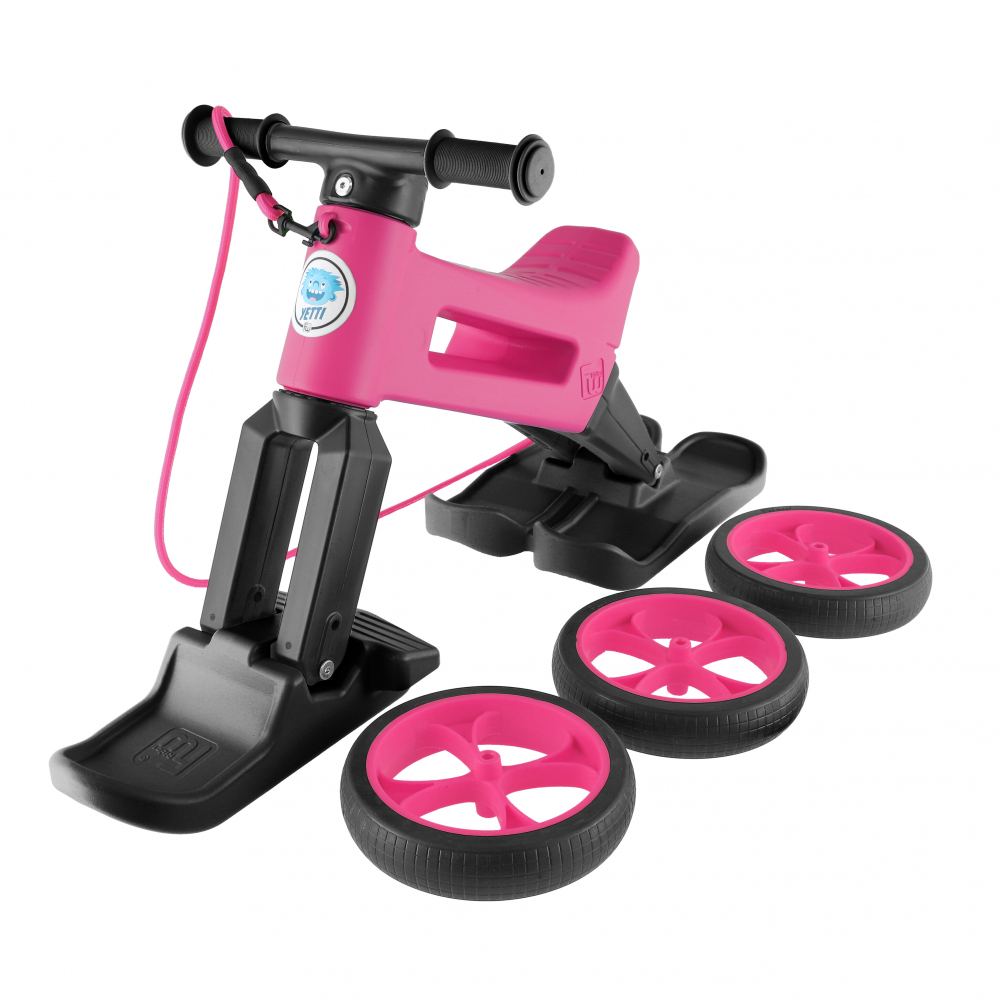 Bicicleta fara pedale 3 in 1 Funny Wheels Rider SuperSport Yetti Pink - 7