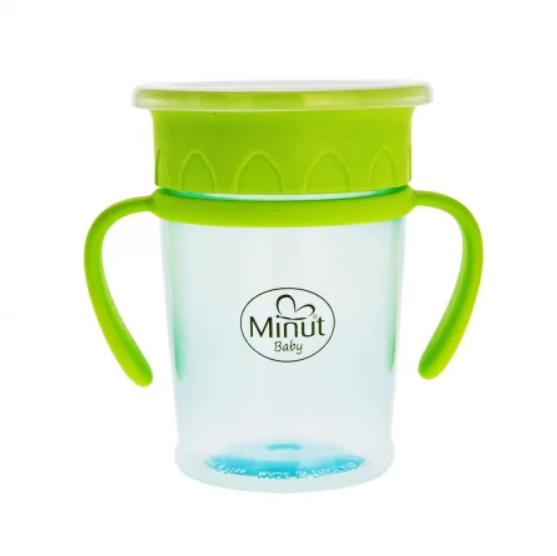 Cana anticurgere 360 cu manere Minut Baby 270 ml 6+ verde - 3 | YEO