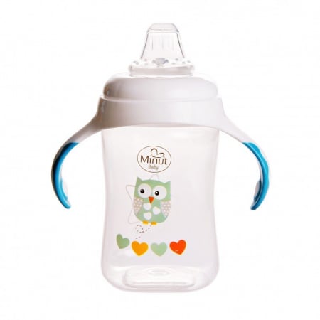 Cana cu manere si cioc de silicon Minut Baby 300 ml 6+ verde - 2 | YEO