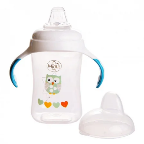 Cana cu manere si cioc de silicon Minut Baby 300 ml 6+ verde - 1 | YEO