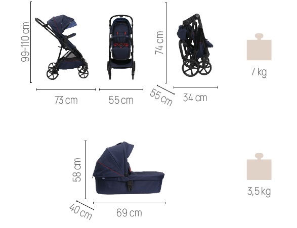 Carucior copii 3 in 1 Chicco Seety Boston grey