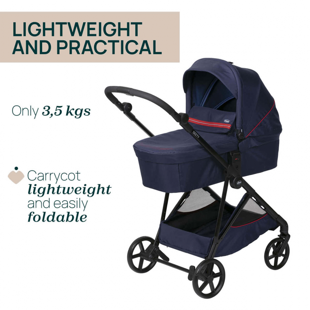 Carucior copii 3 in 1 Chicco Seety Oxford blue - 3