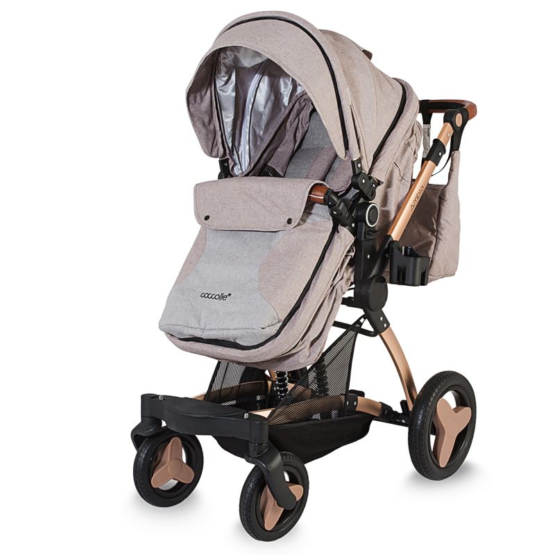 Carucior transformabil 3 in 1 Coccolle Ambra Rose Gold + CADOU Pompa de san electrica Little Mom Easy Touch - 2