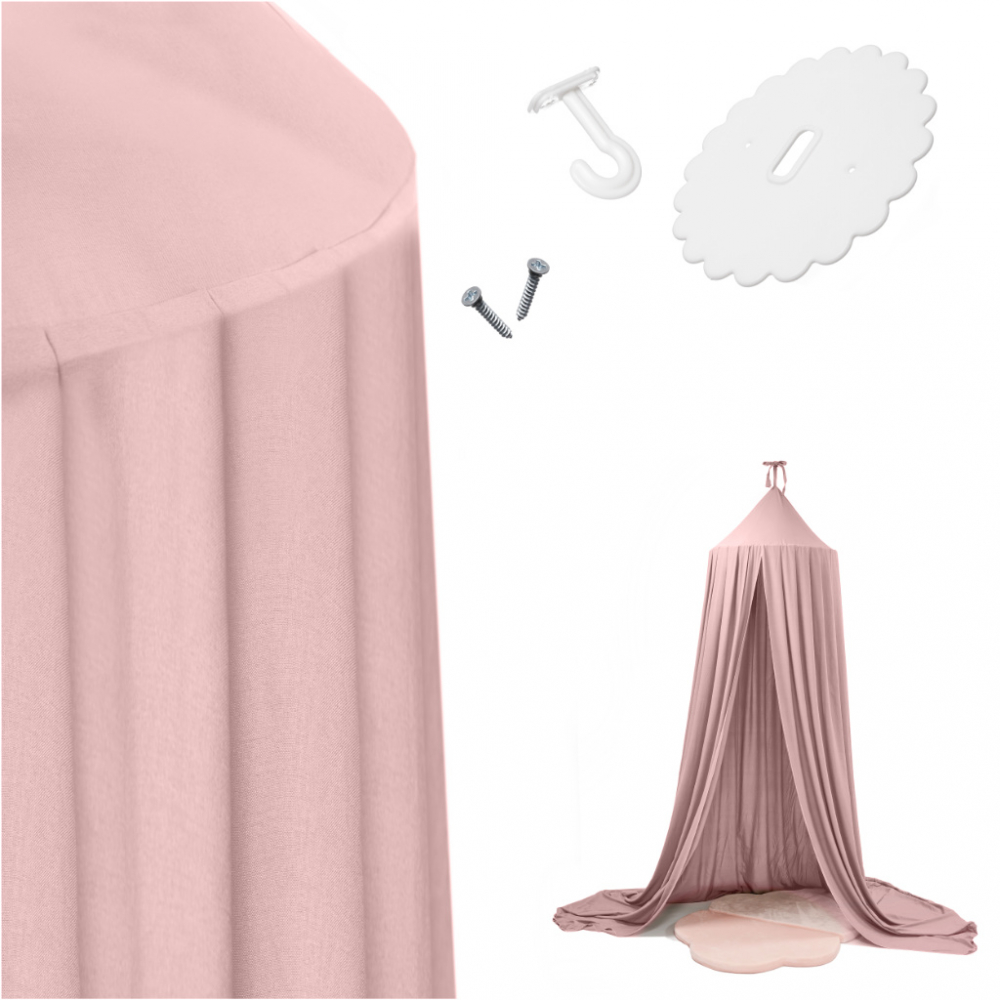 Cort baldachin suspendat Teepee multifunctional pentru copii 290cm Light Pink - 1 | YEO