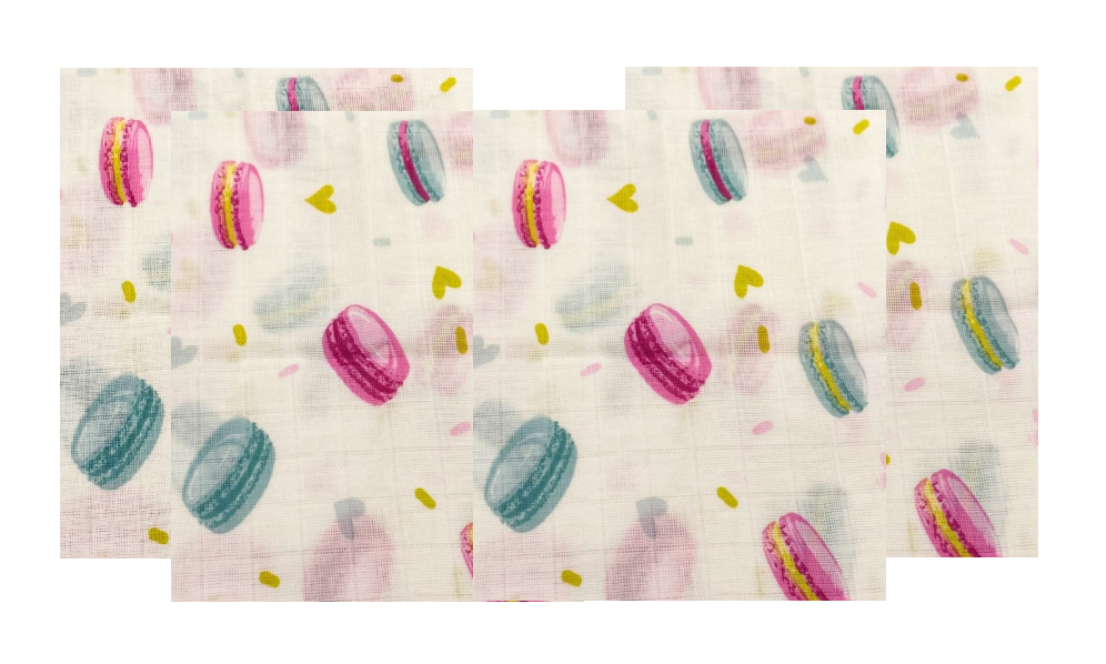 Set 4 lavete din muselina 40x40 cm macarons colorate - 1 | YEO