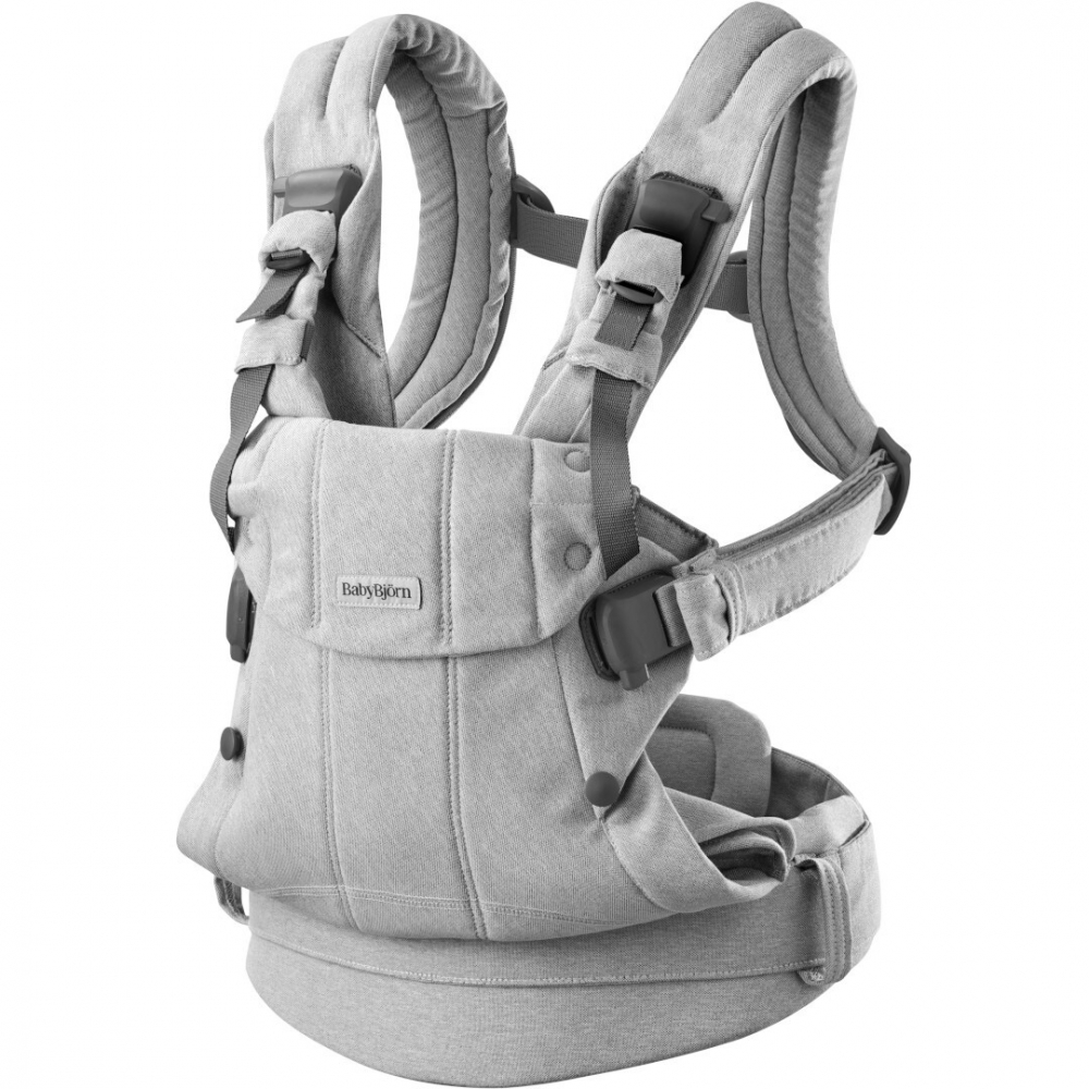 Marsupiu anatomic BabyBjorn cu multiple pozitii de purtare Harmony Light Gray - 2 | YEO