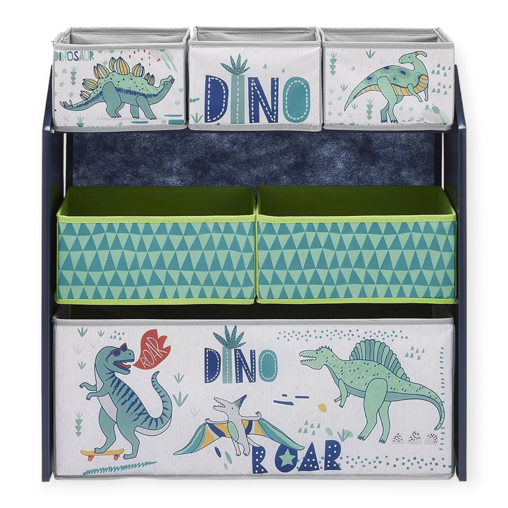 Organizator din lemn Ginger Home pentru jucarii cu 6 cutii textile Dinosaur - 3