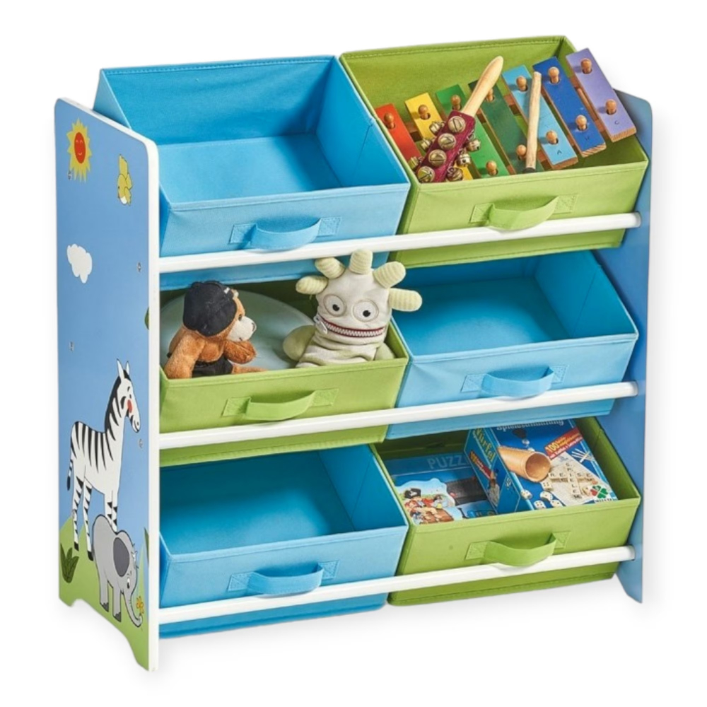 Organizator din lemn Ginger Home pentru jucarii cu 6 cutii textile Savanna - 3