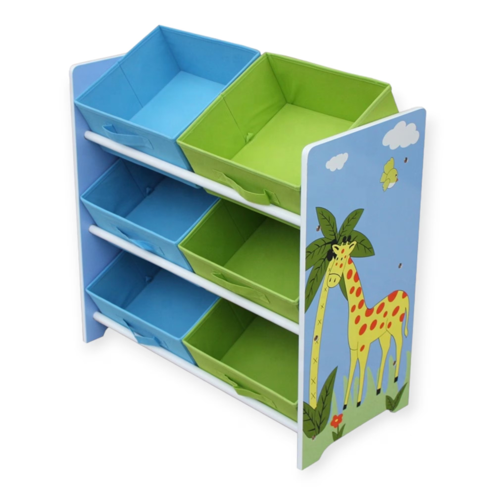 Organizator din lemn Ginger Home pentru jucarii cu 6 cutii textile Savanna - 5