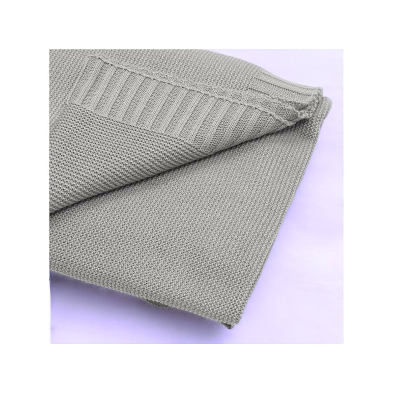 Paturica tricotata New Baby din bambus 80x100 cm grey