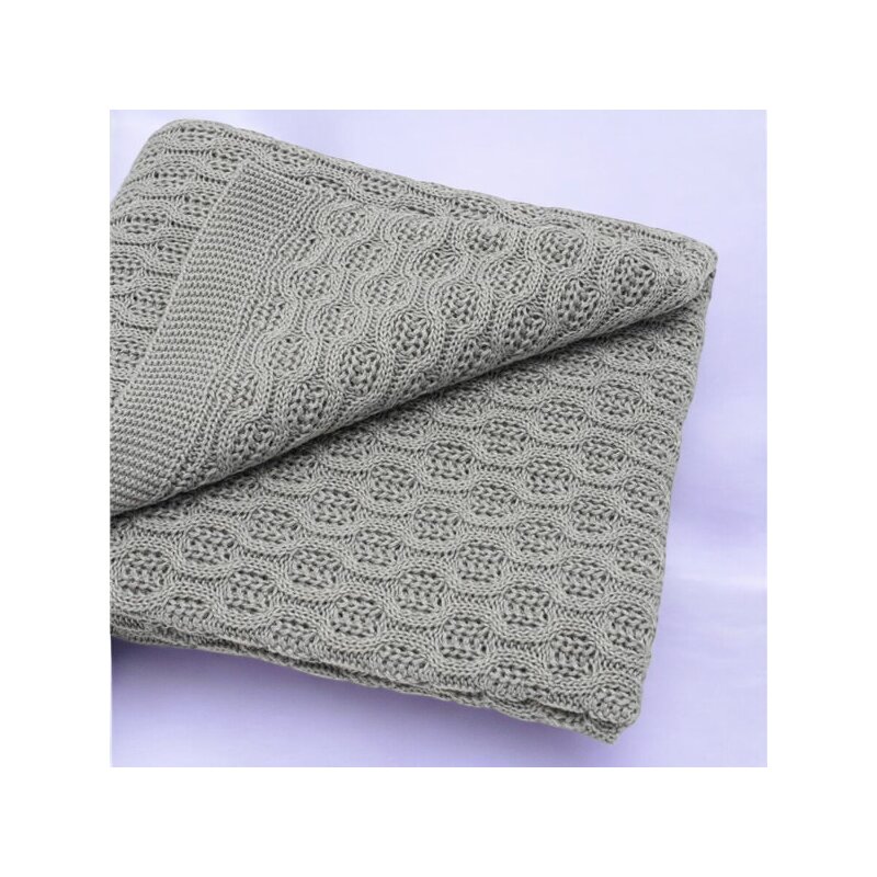 Paturica tricotata New Baby din bambus 80x100 cm grey