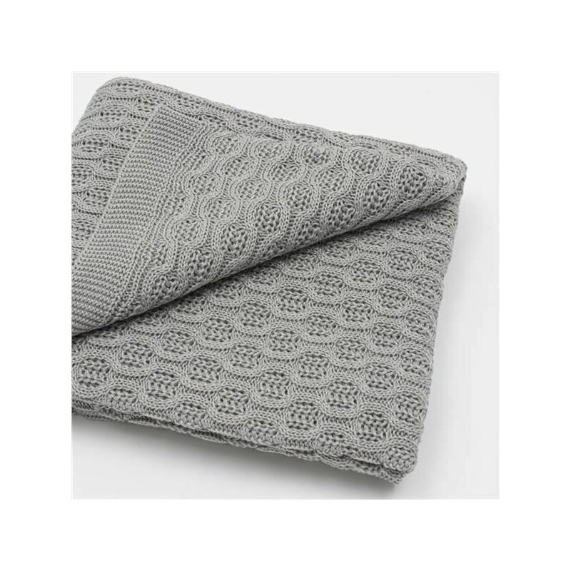 Paturica tricotata New Baby din bambus 80x100 cm grey - 1 | YEO