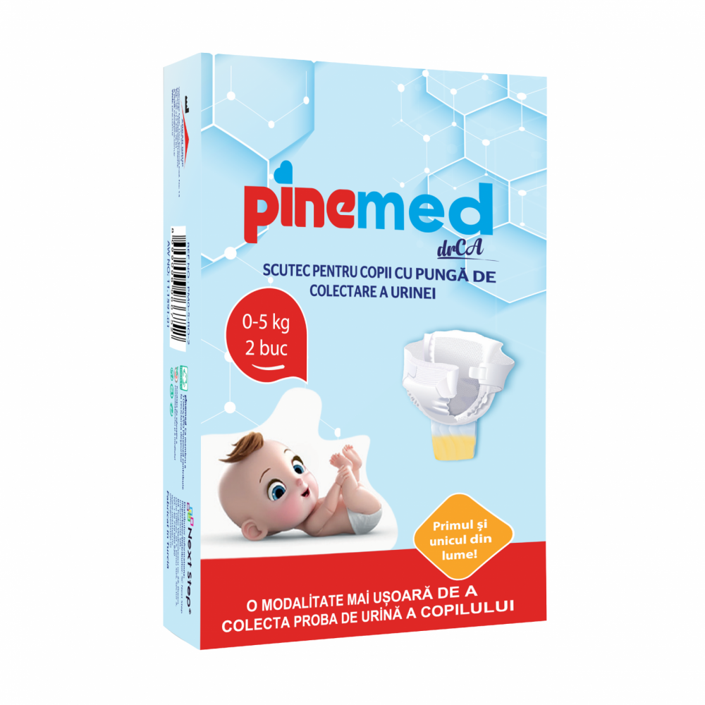 Scutece pentru copii cu punga de colectare a urinei 0-5 kg PineMed 2 bucati